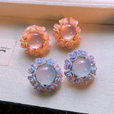 SWEET GIRLY ROUND FLOWER EARRINGS_CWAJE2345