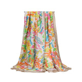 RAINBOW FLORAL SATIN SCARF SUMMER SUNPROOF WRAP_CWASC0673