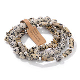 Cwaje3882_Rectangular Stone Beads Three-Piece Bracelet