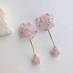 SMALL FRESH CRYSTAL PENDANT TASSEL EARRINGS_CWAJE2176