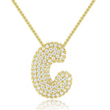 FASHIONABLE PENDANT NECKLACE ZIRCONIA LETTERS_CWMM5868