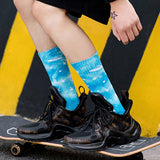 Universe Printed Tie Dyed Fashion Crew Socks_Cwms123