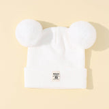 SOLID COLOR CHILDRENS DOUBLE BALL KNITTED HAT_CWAH1742