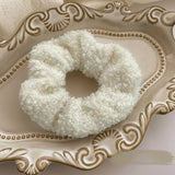 White Plush Hair Ring Rubber Band Hair Accessories