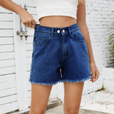 Washed Slim Fit Denim Shorts