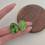 IRREGULAR ELLIPTICAL RESIN EARRINGS_CWAJE1302