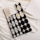 Trendy Knit Handbag For Women, Colorful Design_Cwab0879