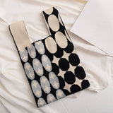Trendy Knit Handbag For Women, Colorful Design_Cwab0879