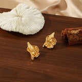 18K CORAL STAINLESS STEEL HEART EARRINGS_CWMM3649