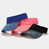 RHINESTONE VISOR HAT TRENDY SUNSHADE BASEBALL CAP_CWAH3291