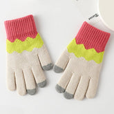 COMFORTABLE CONTRAST WARM KNITTED GLOVES_CWAG0031