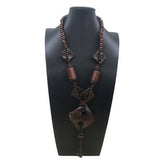 BOHEMIAN COCONUT WOOD BEAD LONG NECKLACE_CWMM4552