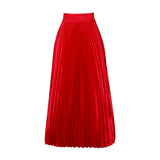 PLUS SIZE MID HIGH WAIST PLEATED LONG SKIRT_CWDMD3676