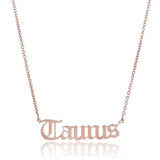 STAINLESS STEEL ZODIAC PENDANT CLAVICLE NECKLACE_CWMM2719