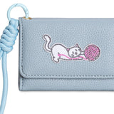 Cute Cartoon Cat Patch Trifold Short Wallet_Cwab06200