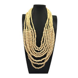 BOHEMIAN MULTI LAYERED LOG BEAD NECKLACE_CWMM4573
