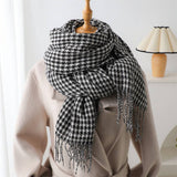 Vintage Houndstooth Faux Cashmere Scarf-Long Wrap_Cwasc1445