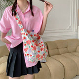 Cwab3894_Printed Single Shoulder Shopping Bag Canvas Bag