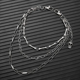 PERSONALIZED MULTI LAYERED DENIM METAL CHAIN_CWMM4887