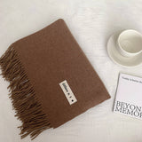 COLORBLOCK TASSEL SCARF THICK WRAP FOR STUDENTS_CWASC2281