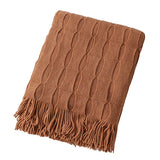 KNITTED THIN TASSEL SOFA BLANKET BED END BLANKET_CWMM0222