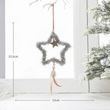 FIVE POINTED STAR PLUSH FEATHER XMAS HANGING DECOR_CWMM9797