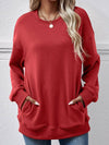 Cwohol0966_Winter Fleece Pocket Long-Sleeved Hoodie