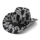 Western Cowboy Jazz Hat Woolen Hat Cow Pattern Hat_Cwah2551