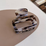 Tortoise Shell Square Hair Claw, Hollow Chic Clip