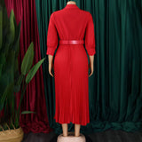 FASHION V NECK SOLID COLOR PLUS SIZE DRESS_CWDMD3647