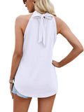 Waistcoat Halter Top Keyhole Sleeveless Shirt