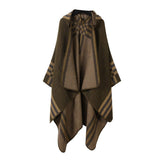 CAPE FASHIONABLE WARM CLOAK KNITTED SLIT SHAWL_CWASC2273