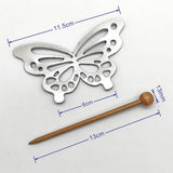 METALLIC LEATHER VINTAGE BUTTERFLY HAIRPIN_CWAHA6386