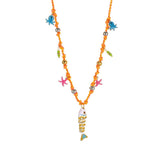 COLORFUL ENAMEL FISH ROPE NECKLACE FOR VACATION_CWMM8812