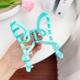 GRADIENT HEART HAIR CLAW SWEET PONYTAIL SHARK CLIP_CWAHA1585