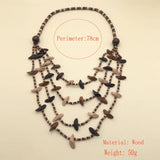 GEOMETRIC WOODEN BEADED LAYERED NECKLACE_CWMM4962