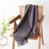 SOFT PLAID SCARF VINTAGE TASSEL WOMENS WRAP_CWASC1001