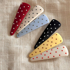 Polkadot Triangle Bangclip Women Duckbillbarrette_Cwaha07786