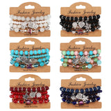 MULTI LAYERED MAPLE LEAF HEART PENDANT BRACELET_CWAJE2229