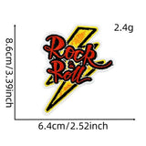 CARTOON BLACK MUSIC SKULL SERIES CLOTH STICKER_CWMM4050