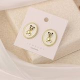 NEW SIMPLE HOLLOW GRID FOUR LEAF EARRINGS_CWAJE3985