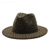 FEDORA HAT LEOPARD PRINT HAT JAZZ WIDE BRIM HAT_CWAH2545