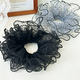 Women¡¯S Summer Dot Mesh Soft Elastic Hair Tie_Cwaha07516