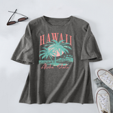 CASUAL COCONUT TREE TEE FOR WOMEN OVERSIZED_CWTTS1467