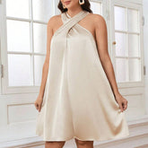 Suspender Pajamas Acetate Satin Silk Pajama Dress