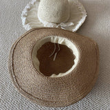 SUMMER HAND WOVEN LACE STRAW HAT FOR WOMEN_CWAH3508