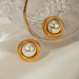 PREMIUM 18K GOLD STAINLESS STEEL PEARL EARRINGS_CWASC1651