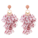 HANDMADE FLORAL TASSEL EARRINGS LONG BOLD DESIGN_CWMM6276