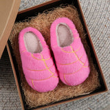 Unisex Concha Bread Furry Indoor Slippers_Cwshf00218