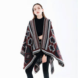 CROSS DIAMOND GEOMETRIC PATTERN CASHMERE SHAWL_CWMM2089